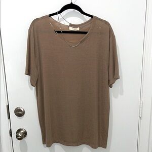 Brand new with tags attached Tan Short sleeve shirt